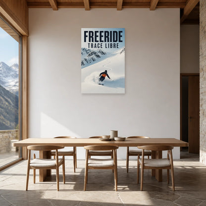 Affiche Freeride – Trace libre dans une salle à manger - Art Virtuoso
