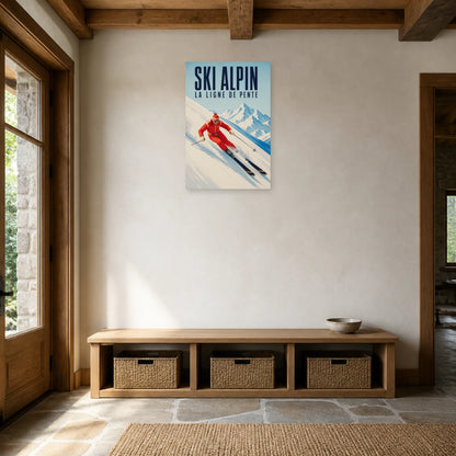 Affiche Ski alpin – La ligne de pente dans une entrée ou un couloir - Art Virtuoso
