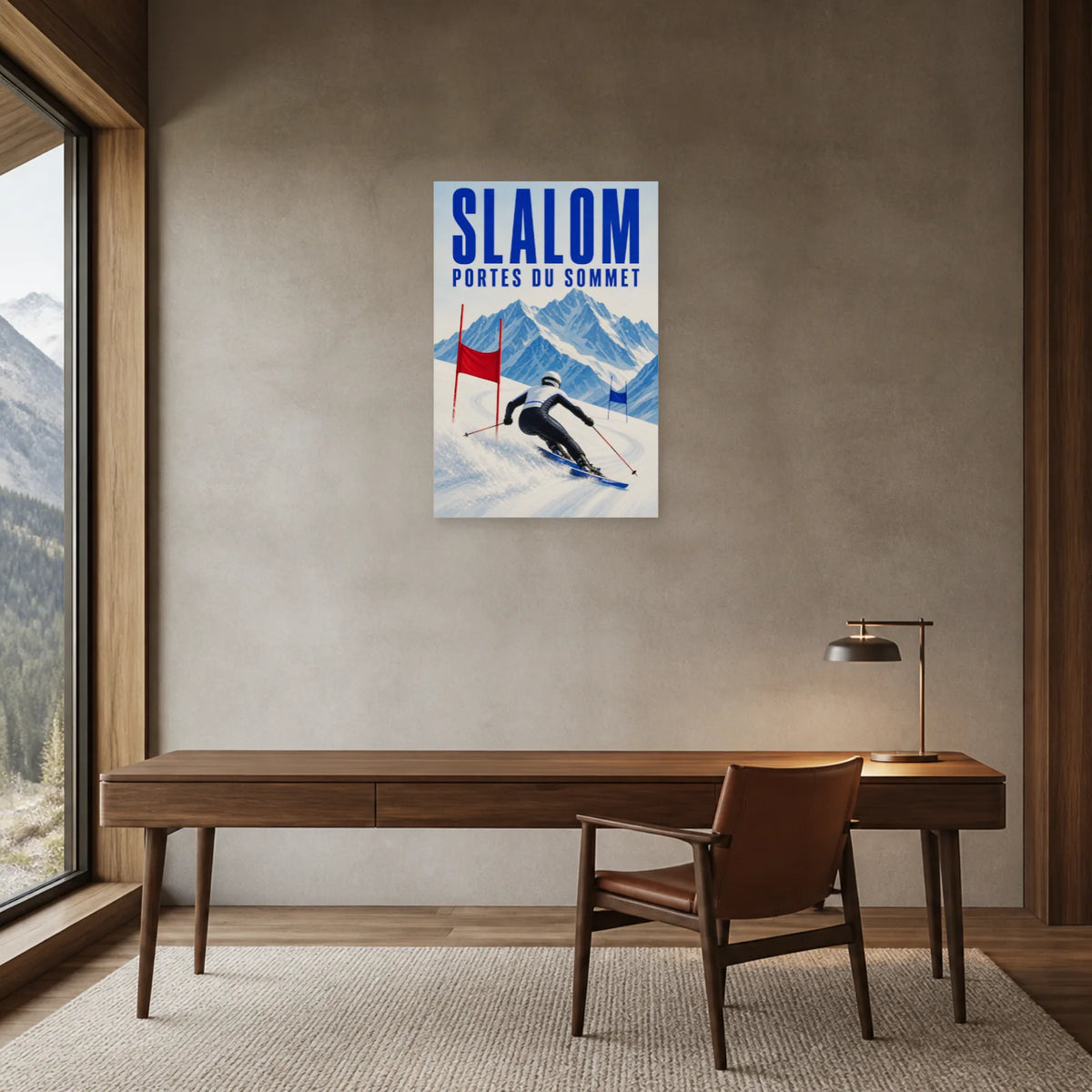 Affiche Slalom – Portes du sommet dans un bureau - Art Virtuoso