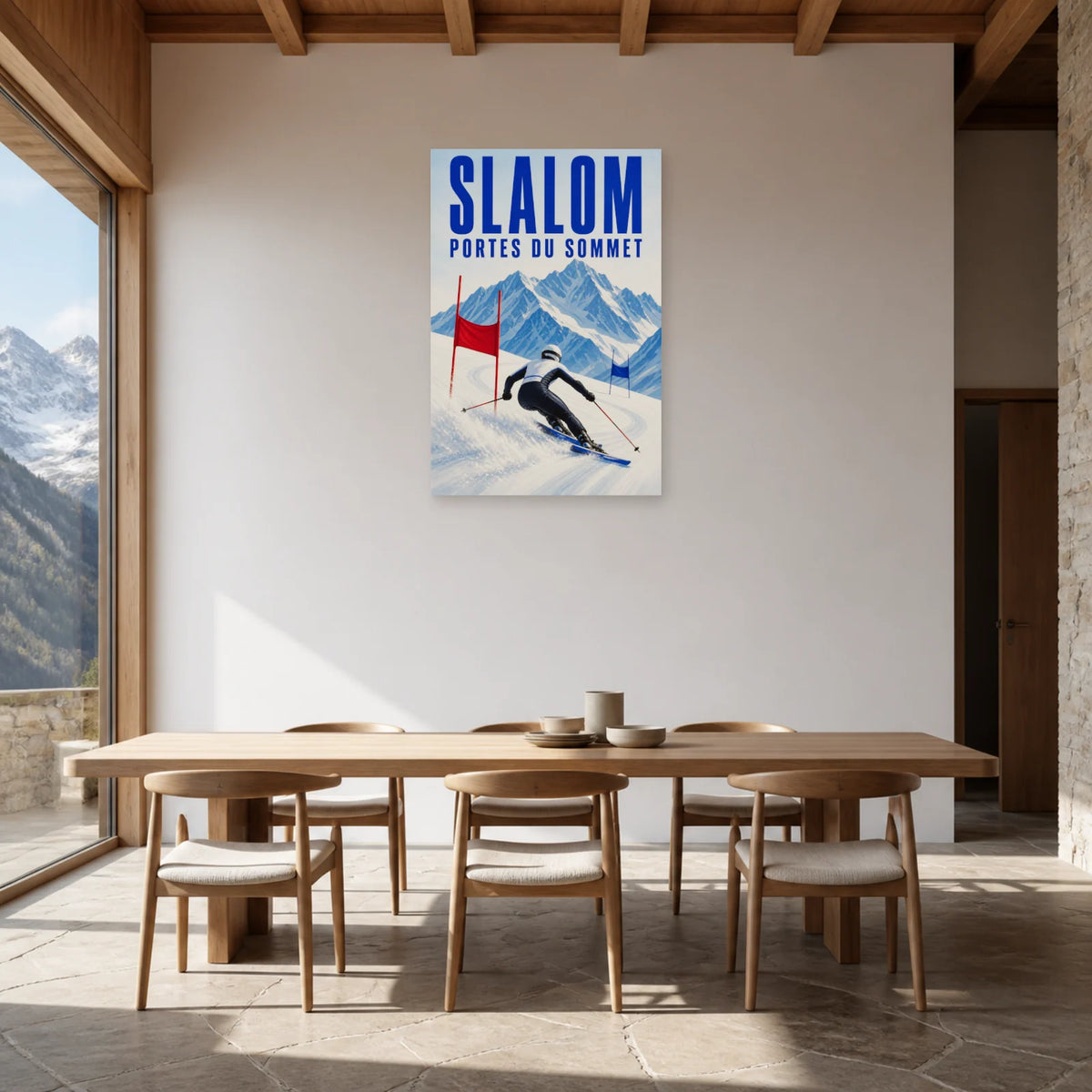 Affiche Slalom – Portes du sommet dans une salle à manger - Art Virtuoso