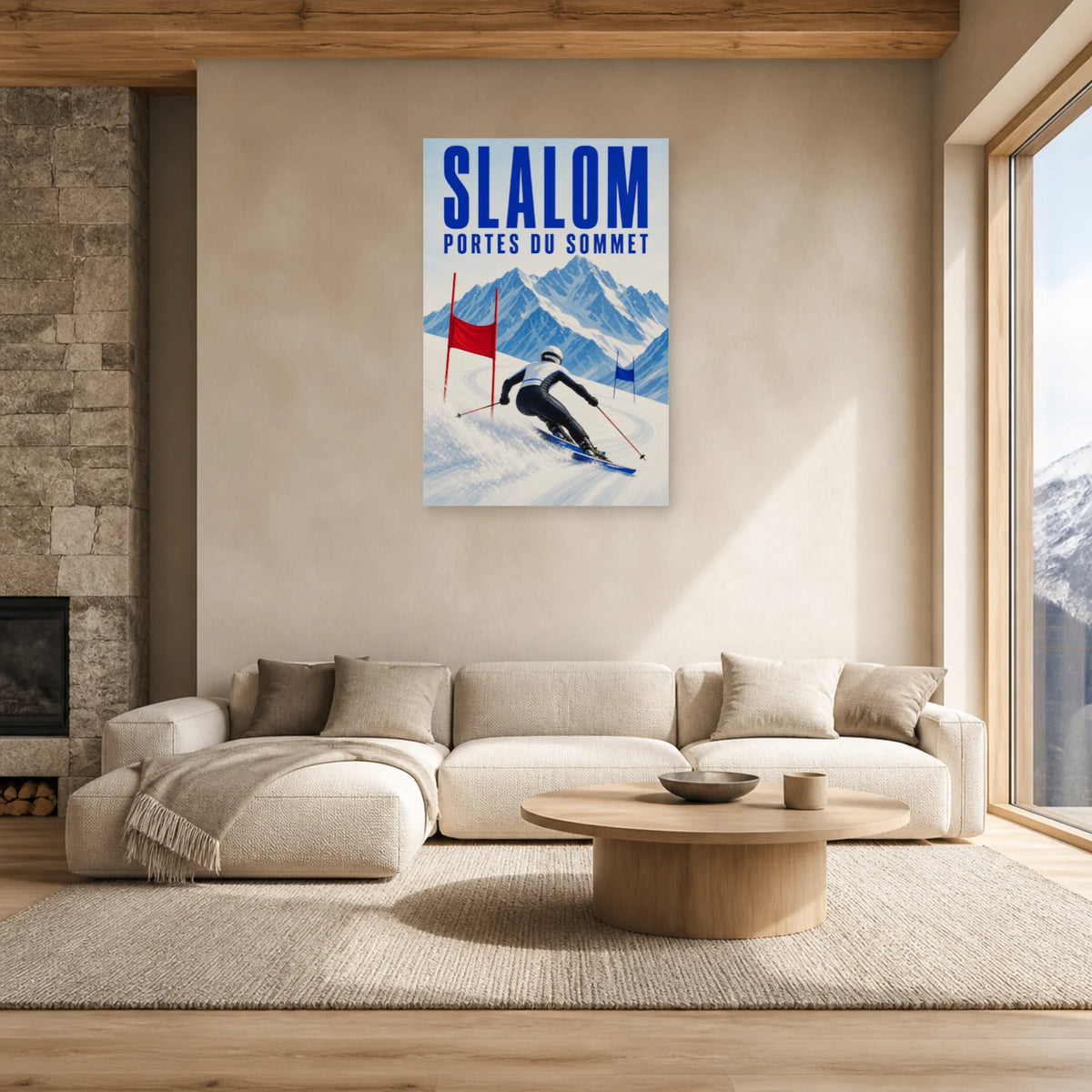 Affiche Slalom – Portes du sommet dans un salon - Art Virtuoso