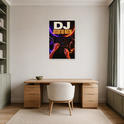 Affiche Soiree DJ - Jusqu au matin dans un bureau - Art Virtuoso