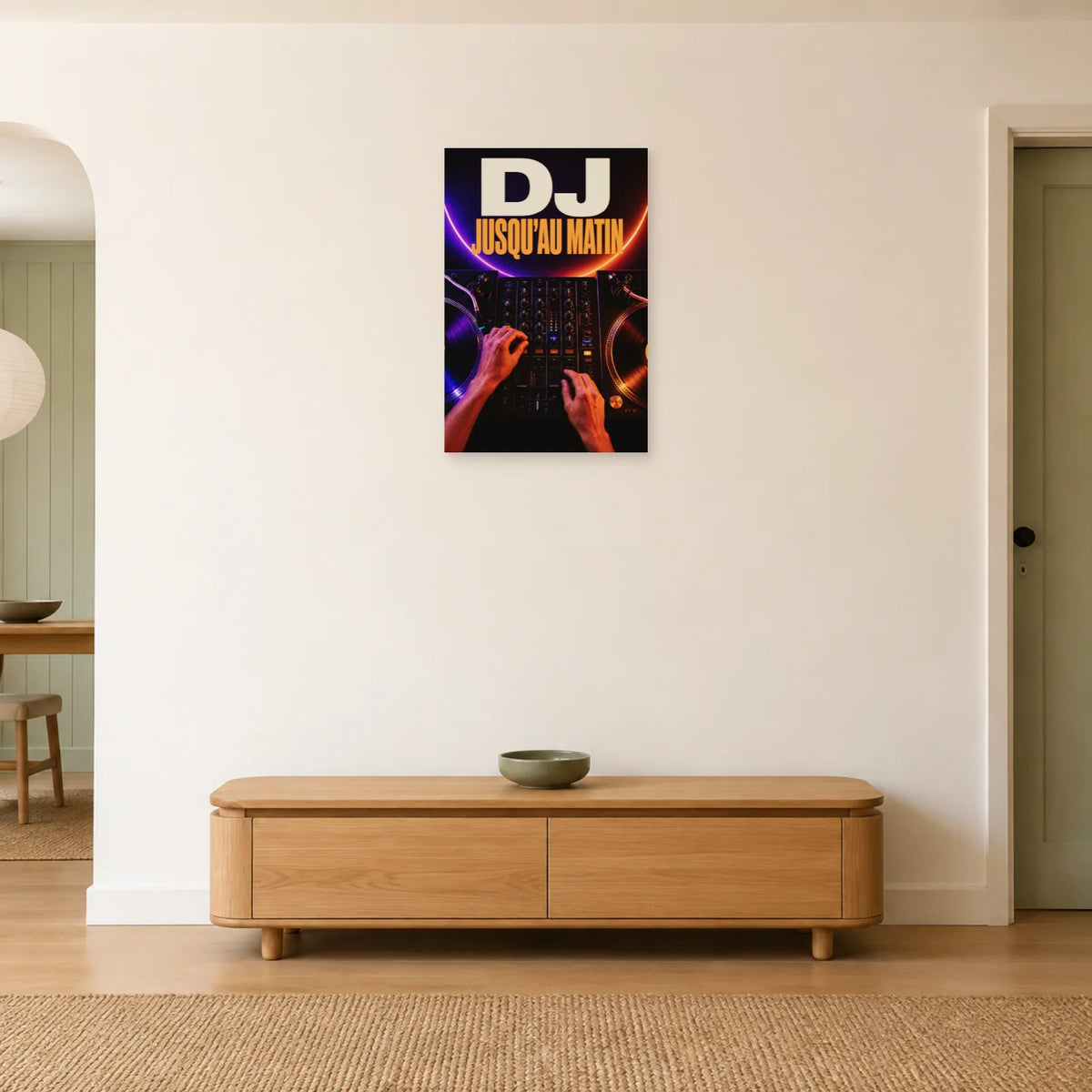 Affiche Soiree DJ - Jusqu au matin dans une entrée ou un couloir - Art Virtuoso