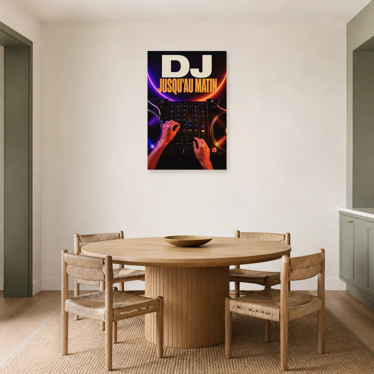Affiche Soiree DJ - Jusqu au matin dans une salle à manger - Art Virtuoso