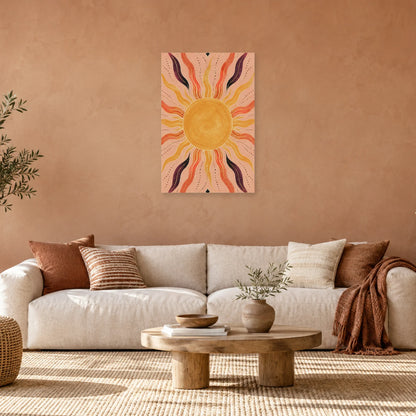 Affiche Soleil bohème chic dans un salon - Art Virtuoso