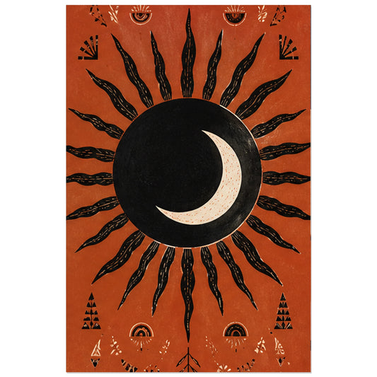 Soleil noir et croissant ivoire, affiche 30 × 45 cm