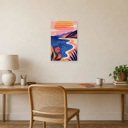 Affiche Soleil sur la côte bohème dans un bureau - Art Virtuoso