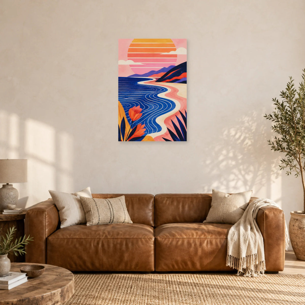 Affiche Soleil sur la côte bohème dans un salon - Art Virtuoso