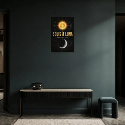 Affiche Solis & Luna – Lumière et Nuit dans une entrée ou un couloir - Art Virtuoso