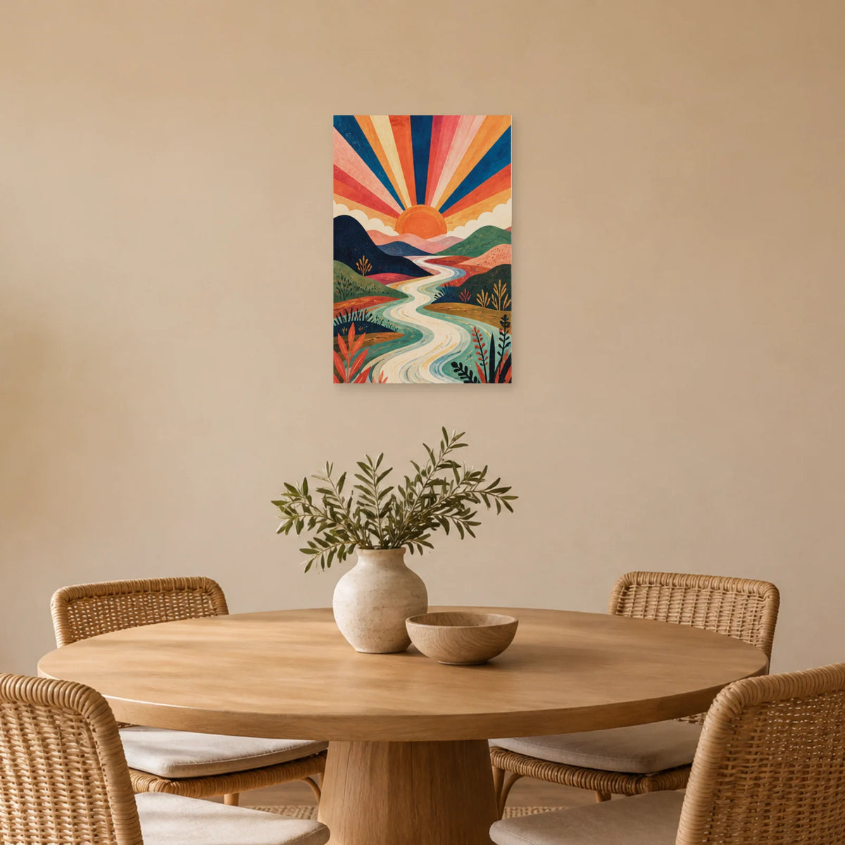 Affiche Soleil sur les montagnes bohèmes dans une salle à manger - Art Virtuoso
