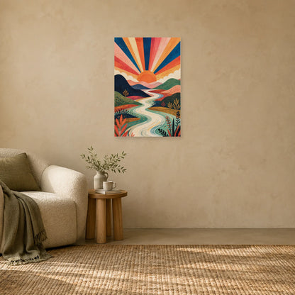 Affiche Soleil sur les montagnes bohèmes dans un salon - Art Virtuoso