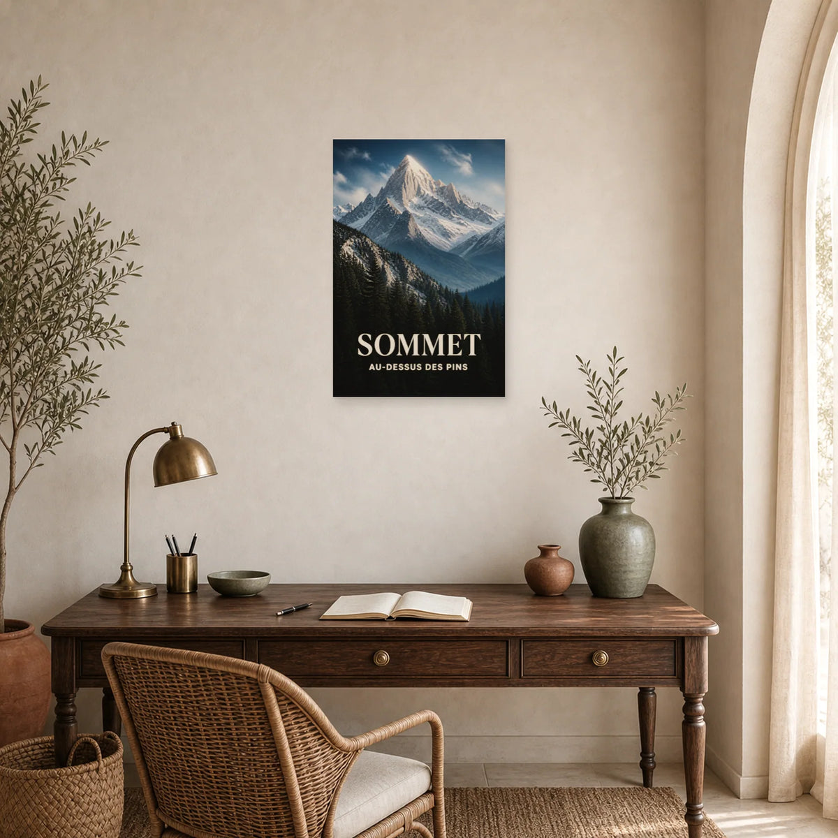 Affiche Sommet – Au-dessus des Pins dans un bureau - Art Virtuoso