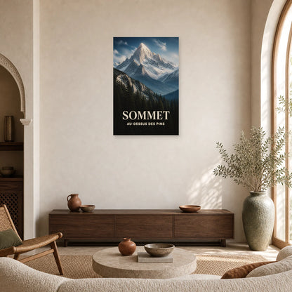 Affiche Sommet – Au-dessus des Pins dans un salon - Art Virtuoso
