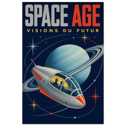 Affiche Space Age – Visions du Futur, photographie éditoriale verticale, format 60 × 90 cm