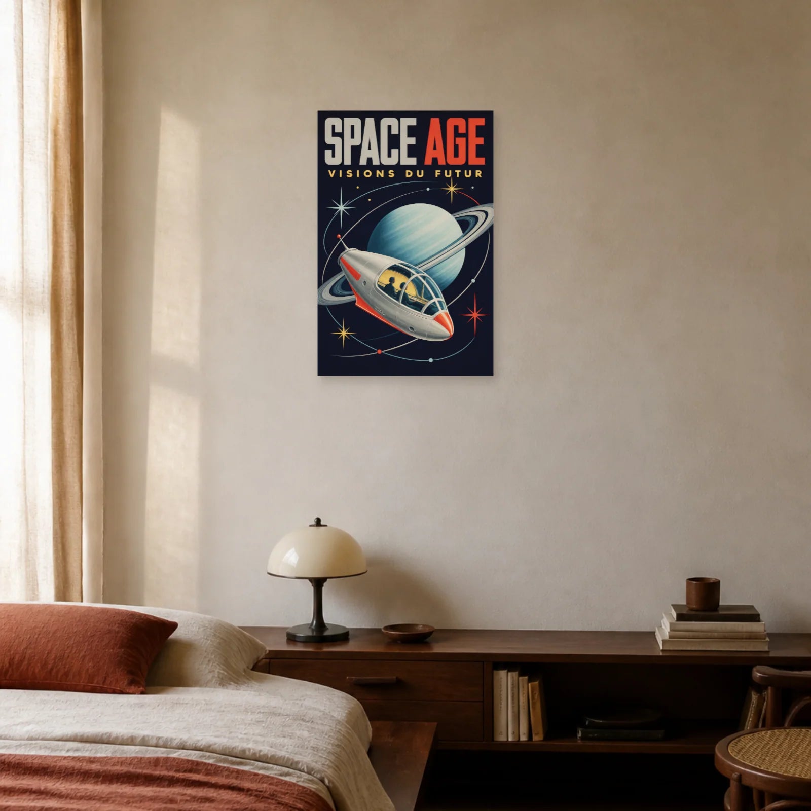 Affiche Space Age – Visions du Futur dans une chambre - Art Virtuoso