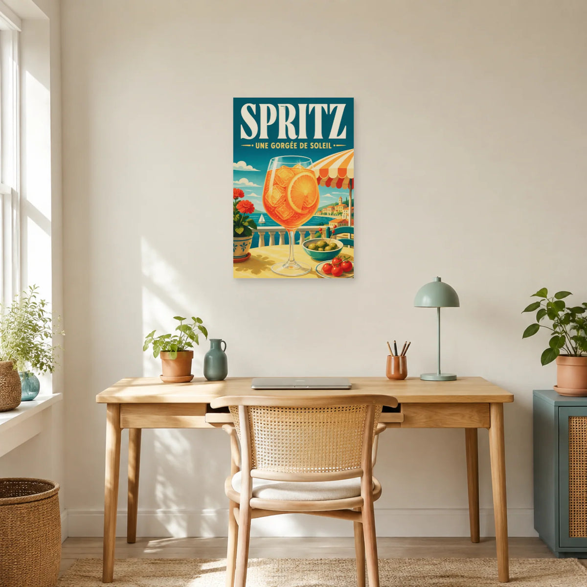 Affiche Spritz, une gorgée de soleil dans un bureau - Art Virtuoso