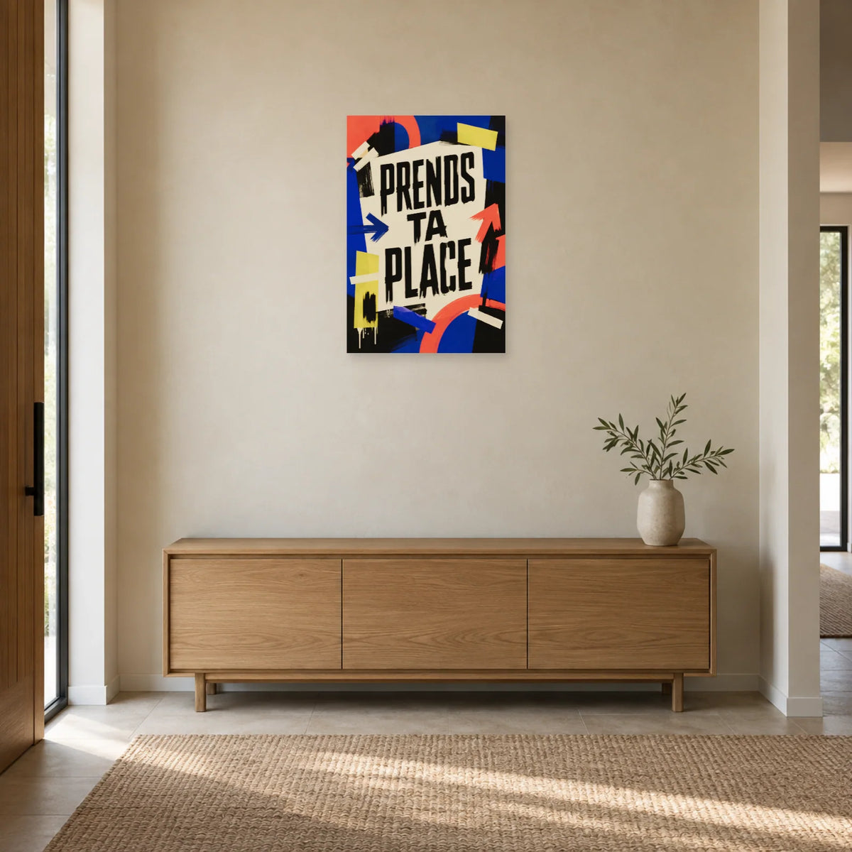 Affiche Street art – Prends ta place dans une entrée ou un couloir - Art Virtuoso