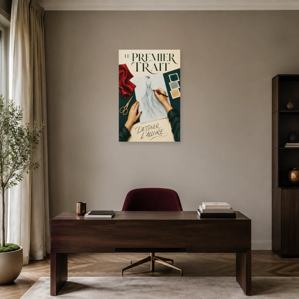 Affiche Styliste, le premier trait dans un bureau - Art Virtuoso