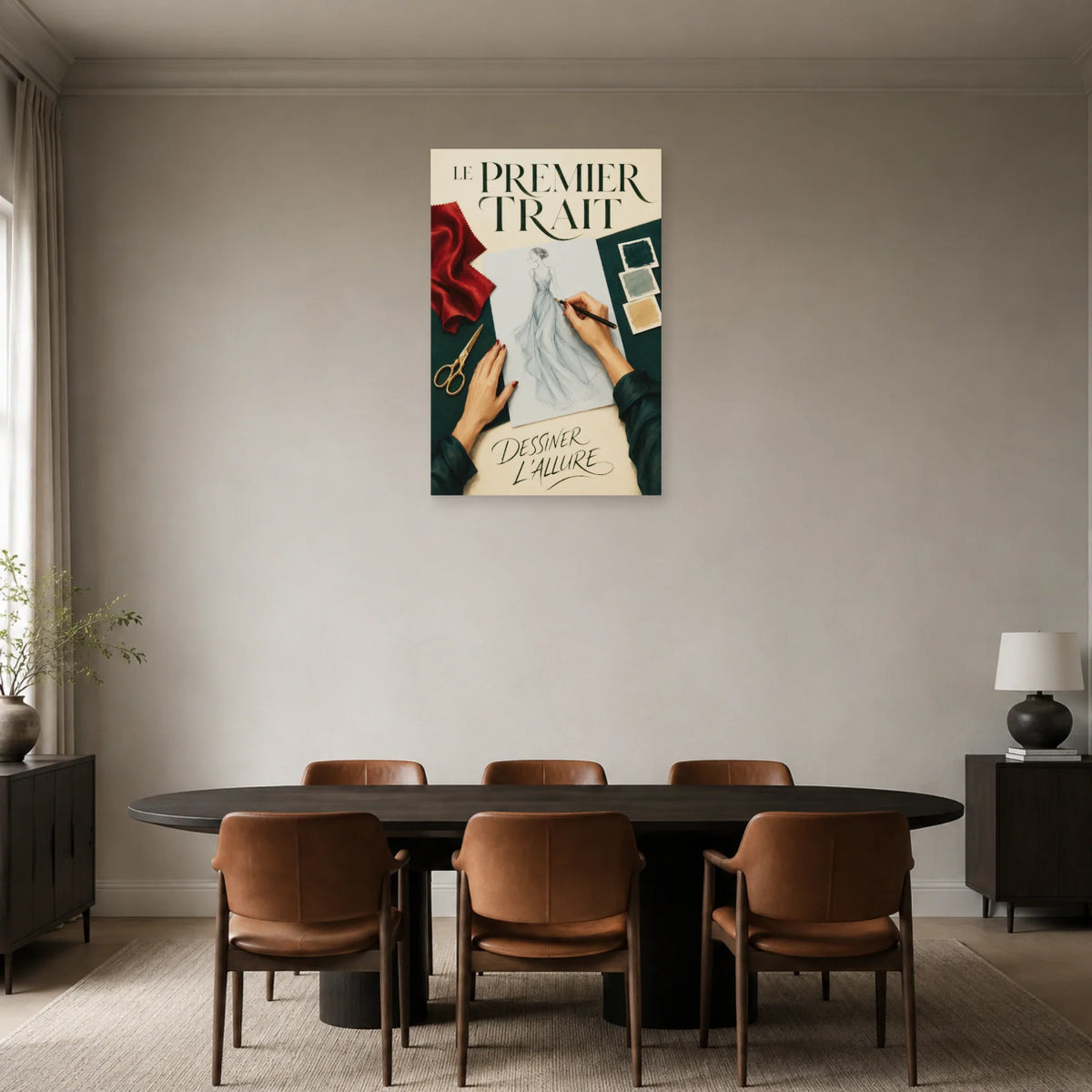 Affiche Styliste, le premier trait dans une salle à manger - Art Virtuoso