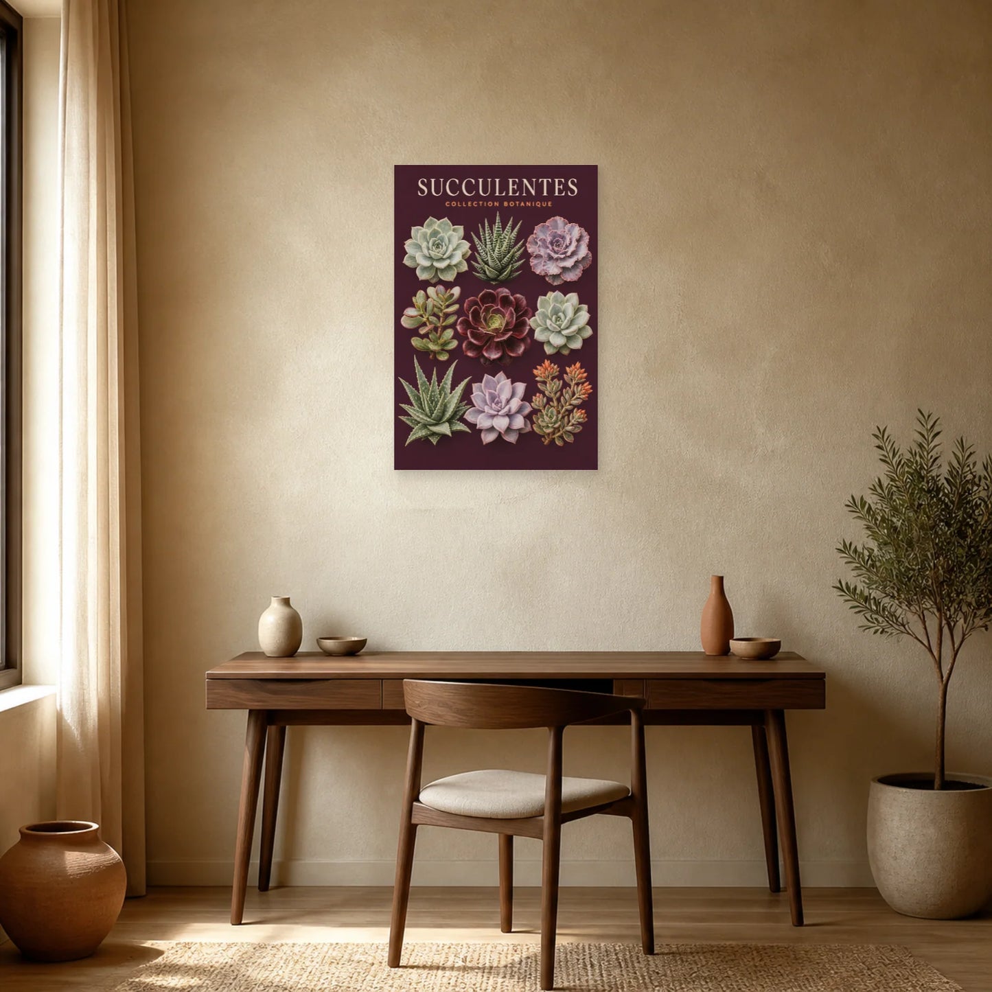 Affiche Succulentes – Collection Botanique dans un bureau - Art Virtuoso