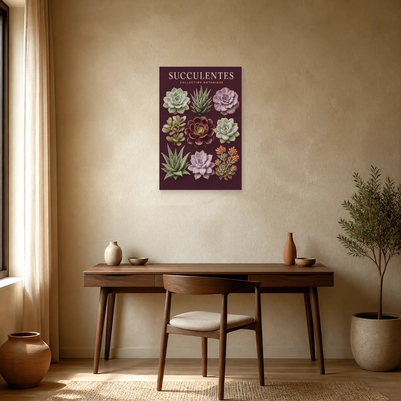 Affiche Succulentes – Collection Botanique dans un bureau - Art Virtuoso
