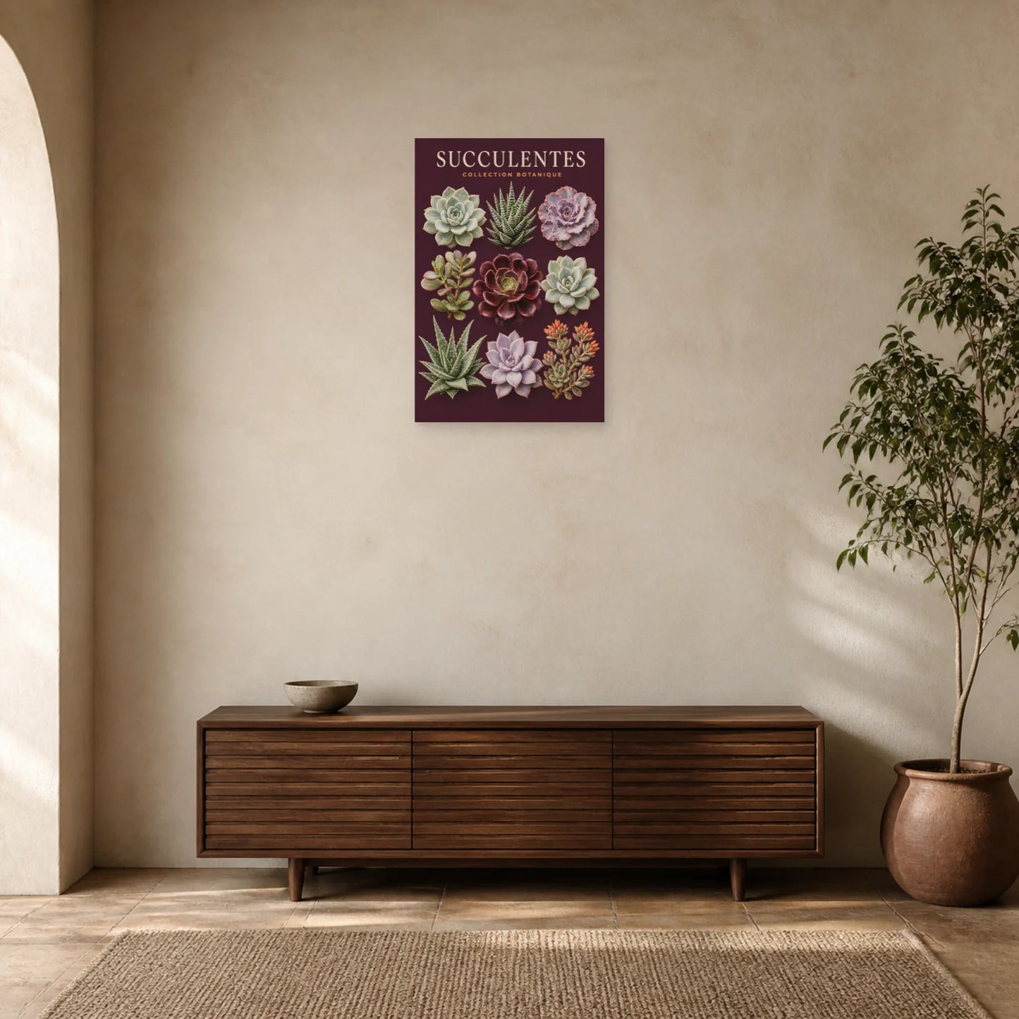 Affiche Succulentes – Collection Botanique dans une entrée ou un couloir - Art Virtuoso