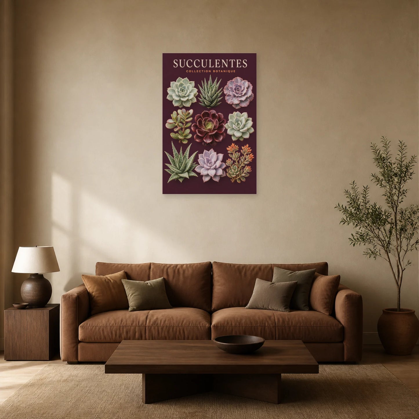 Affiche Succulentes – Collection Botanique dans un salon - Art Virtuoso