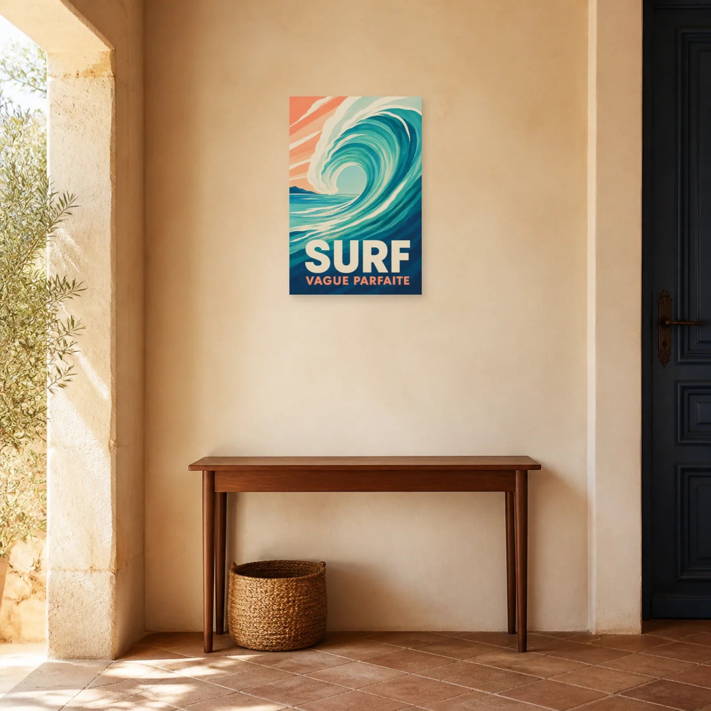 Affiche Surf – Vague Parfaite dans une entrée ou un couloir - Art Virtuoso