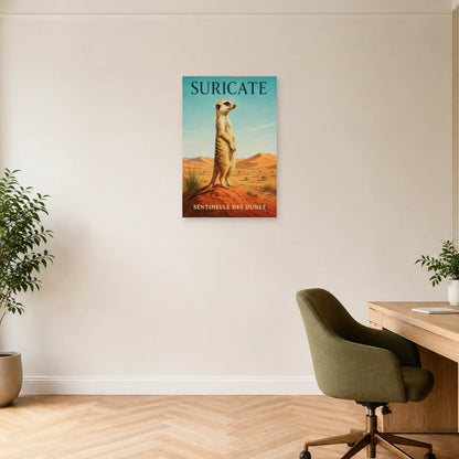 Affiche Suricate, sentinelle des dunes dans un bureau - Art Virtuoso