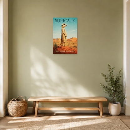 Affiche Suricate, sentinelle des dunes dans une entrée ou un couloir - Art Virtuoso