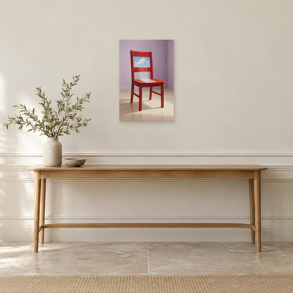 Affiche surréaliste chaise ouverte sur le ciel dans une entrée ou un couloir - Art Virtuoso