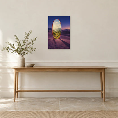 Affiche surréaliste miroir d'un autre jour dans une entrée ou un couloir - Art Virtuoso