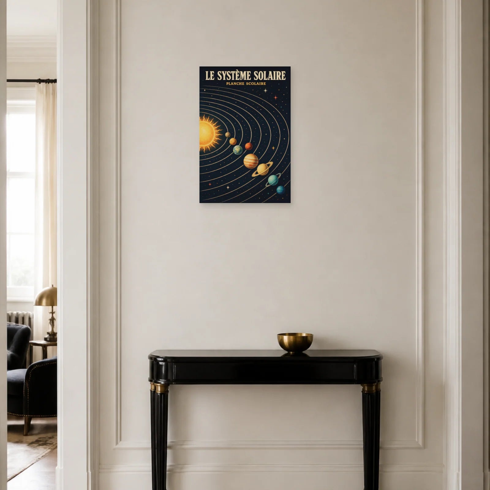 Affiche Le Système Solaire – Planche Scolaire dans une entrée ou un couloir - Art Virtuoso