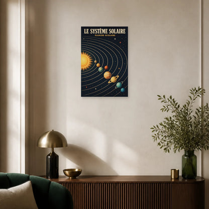 Affiche Le Système Solaire – Planche Scolaire dans un salon - Art Virtuoso