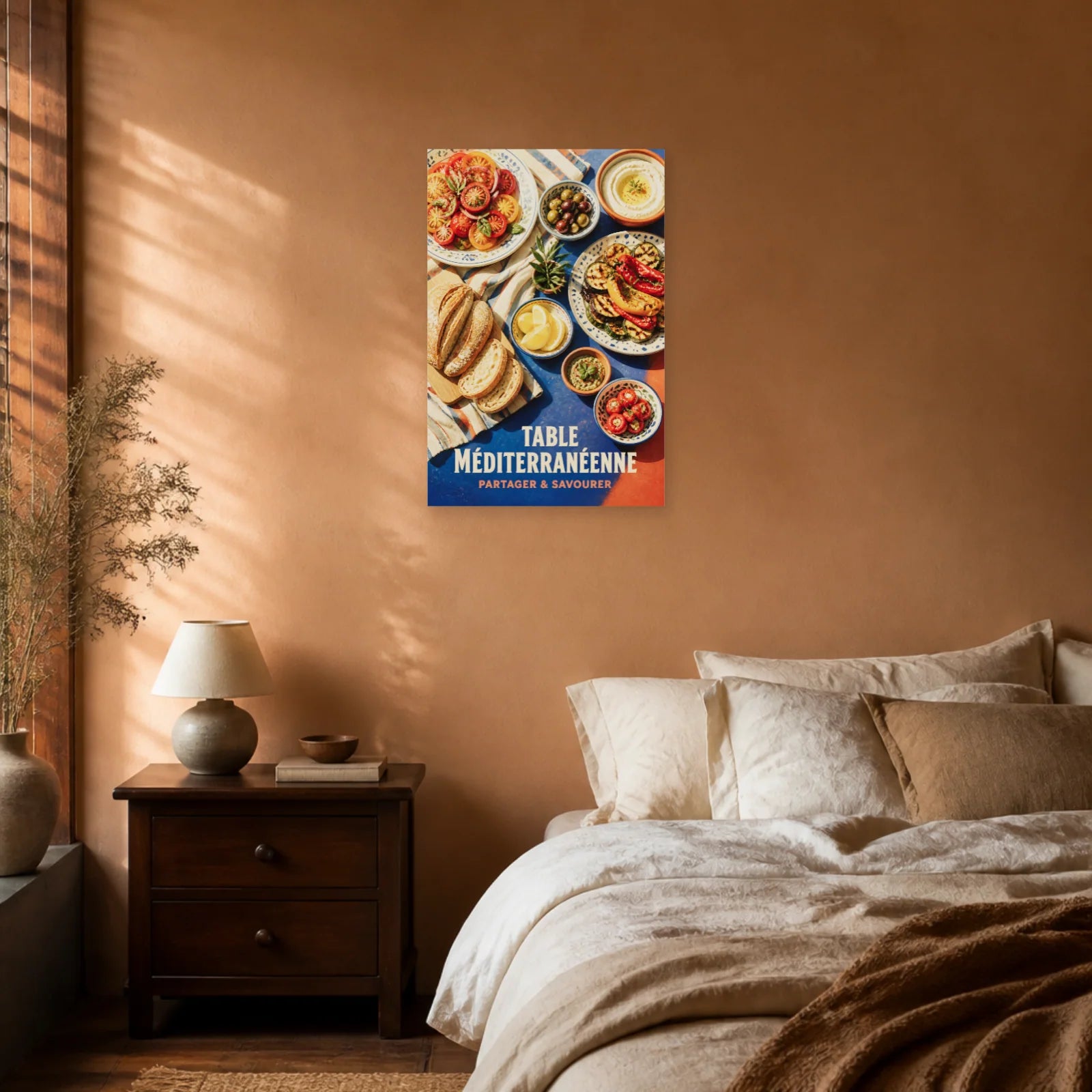 Affiche Table Méditerranéenne – Partager & Savourer dans une chambre - Art Virtuoso