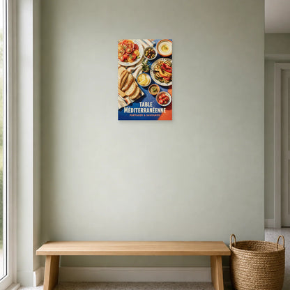 Affiche Table Méditerranéenne – Partager & Savourer dans une entrée ou un couloir - Art Virtuoso