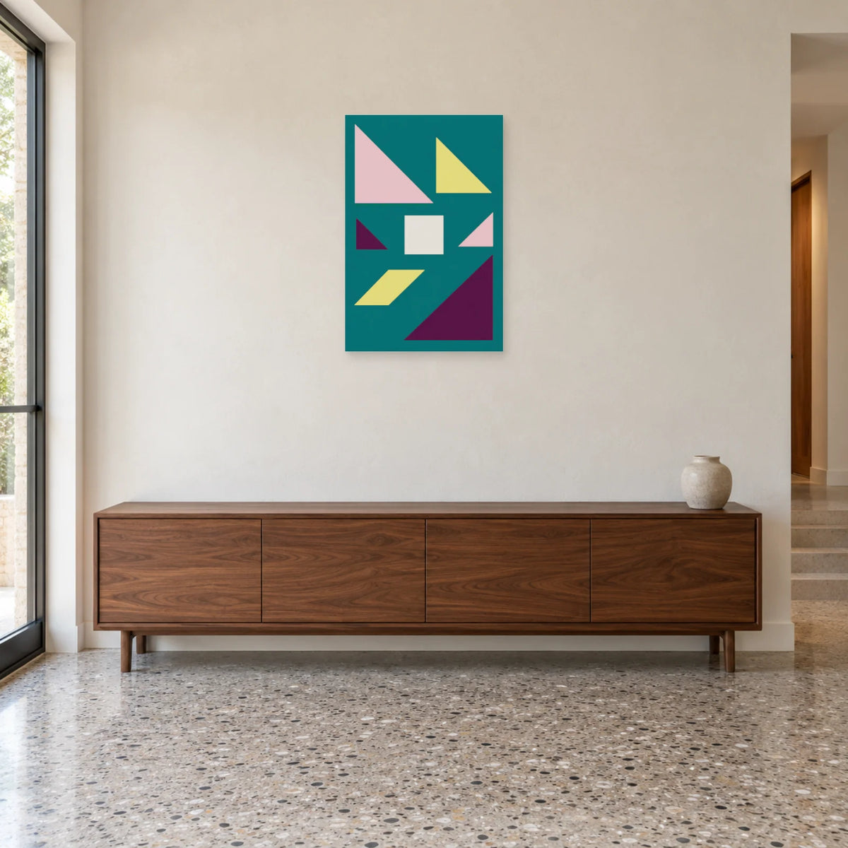 Affiche Tangram - Equilibre dans une entrée ou un couloir - Art Virtuoso