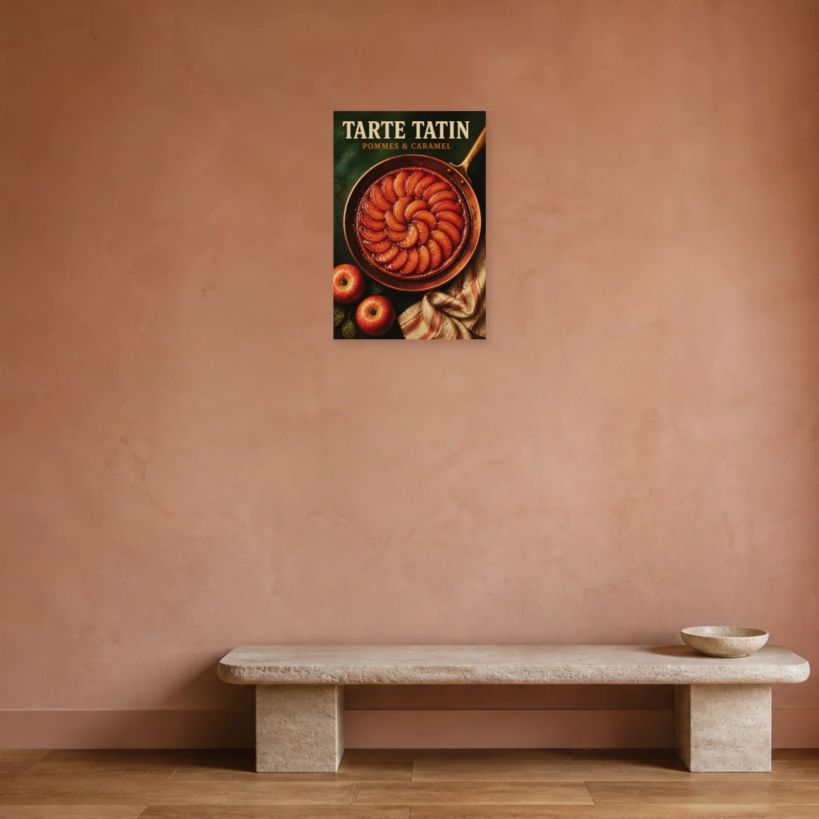 Affiche Tarte Tatin – Pommes & Caramel dans une entrée ou un couloir - Art Virtuoso