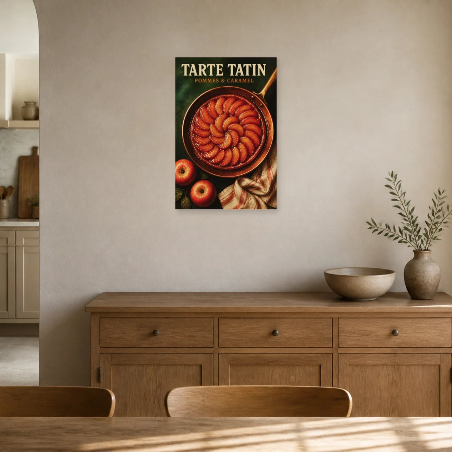 Affiche Tarte Tatin – Pommes & Caramel dans un salon - Art Virtuoso