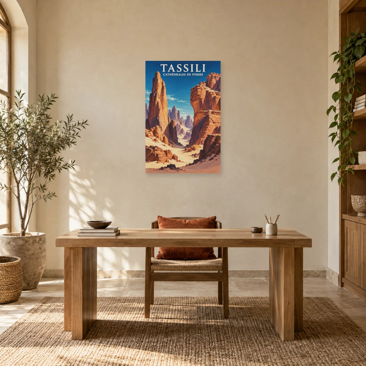 Affiche Tassili – Cathédrales de pierre dans un bureau - Art Virtuoso