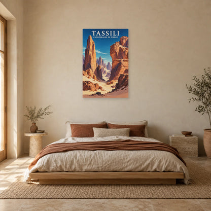 Affiche Tassili – Cathédrales de pierre dans une chambre - Art Virtuoso