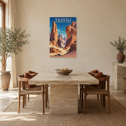 Affiche Tassili – Cathédrales de pierre dans une salle à manger - Art Virtuoso