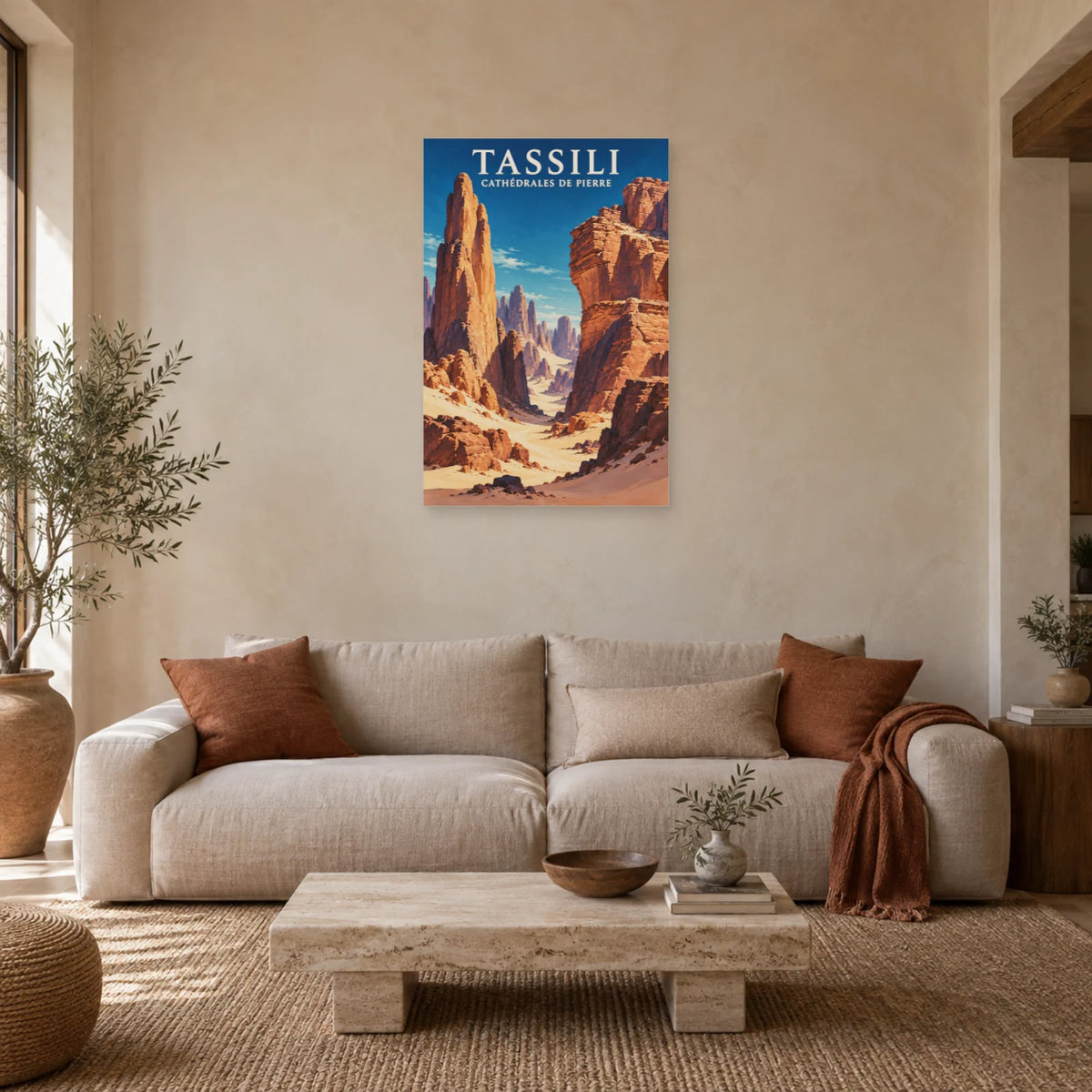 Affiche Tassili – Cathédrales de pierre dans un salon - Art Virtuoso