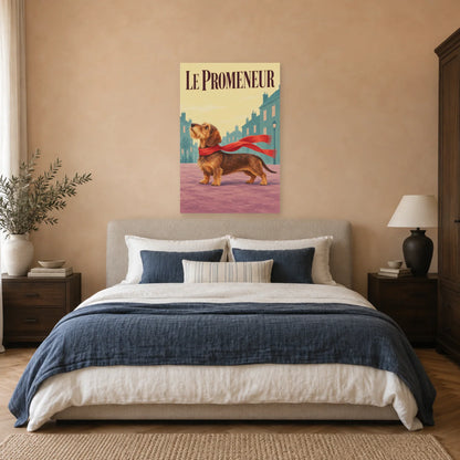 Affiche Teckel - Le promeneur dans une chambre - Art Virtuoso