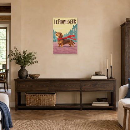 Affiche Teckel - Le promeneur dans une entrée ou un couloir - Art Virtuoso