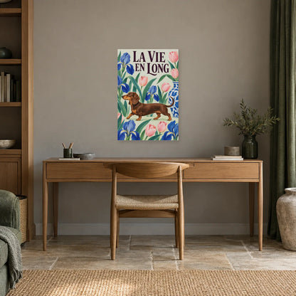 Affiche Teckel - Jardin en long dans un bureau - Art Virtuoso