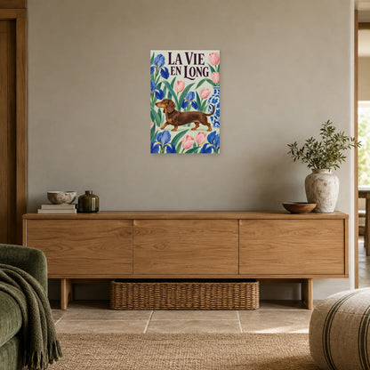 Affiche Teckel - Jardin en long dans une entrée ou un couloir - Art Virtuoso