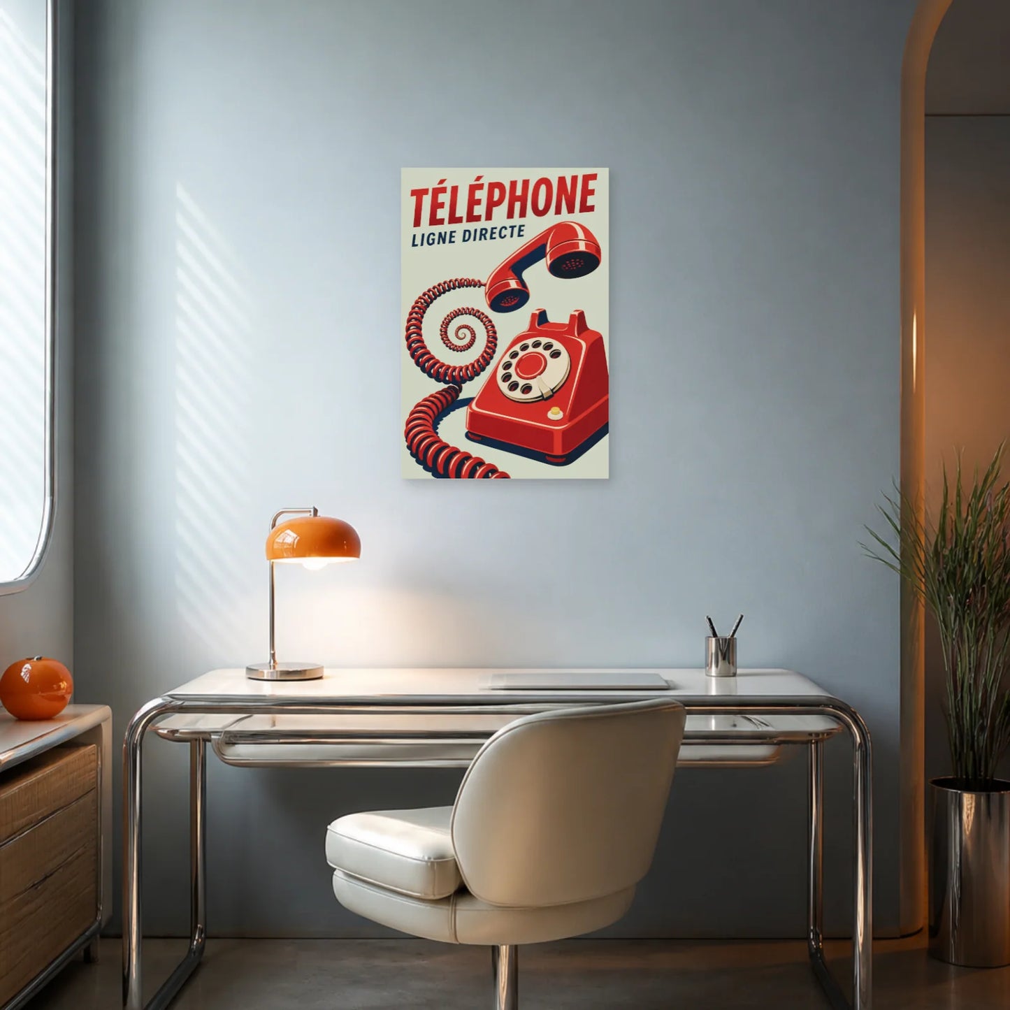 Affiche Téléphone – Ligne Directe dans un bureau - Art Virtuoso