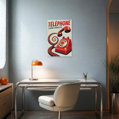 Affiche Téléphone – Ligne Directe dans un bureau - Art Virtuoso