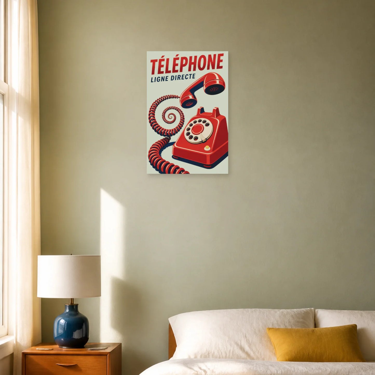 Affiche Téléphone – Ligne Directe dans une chambre - Art Virtuoso